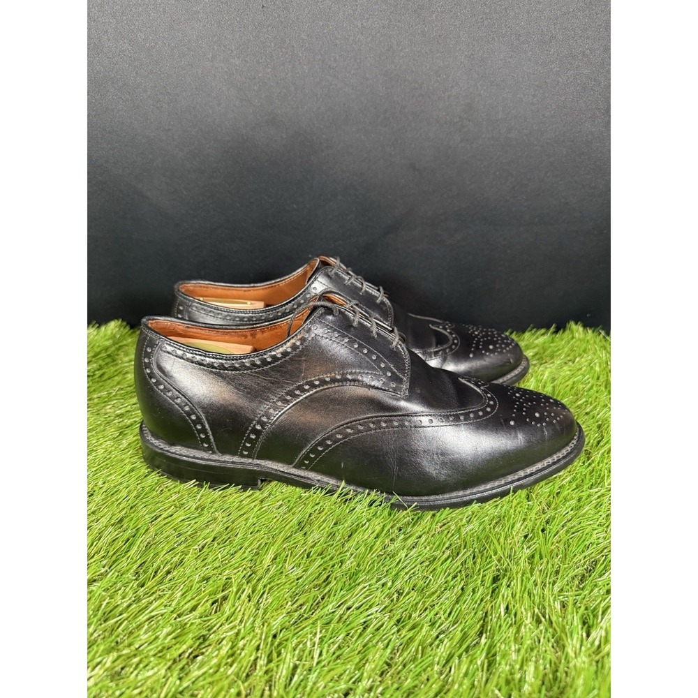 Allen Edmonds Hinsdale Wing Tip Black Oxford Shoes Mens Size 9 EEE Made In USA - Picture 2 of 11